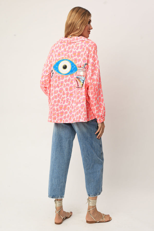 CAMISA ANIMAL PRINT OLHO GREGO/SWEET TEA