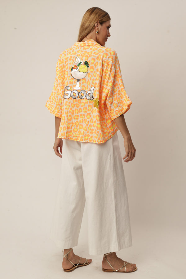 CAMISA ANIMAL PRINT /GOOD/ESTRELA