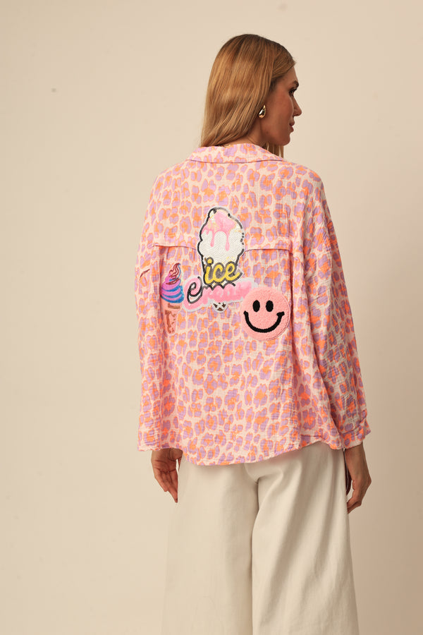 CAMISA ANIMAL PRINT /SORVETE/EMOJI