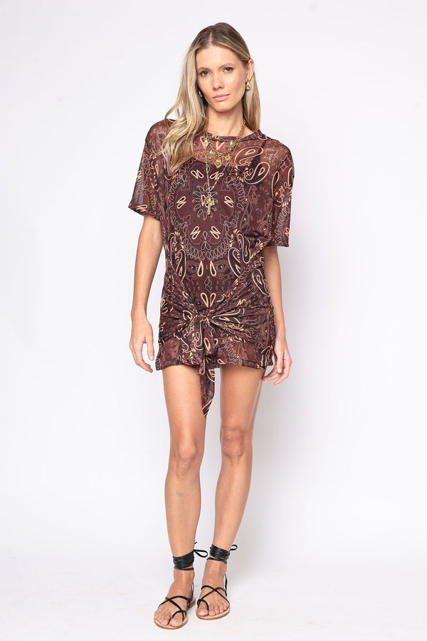 BLUSA COM AMARRAÇÃO TULE BANDANA