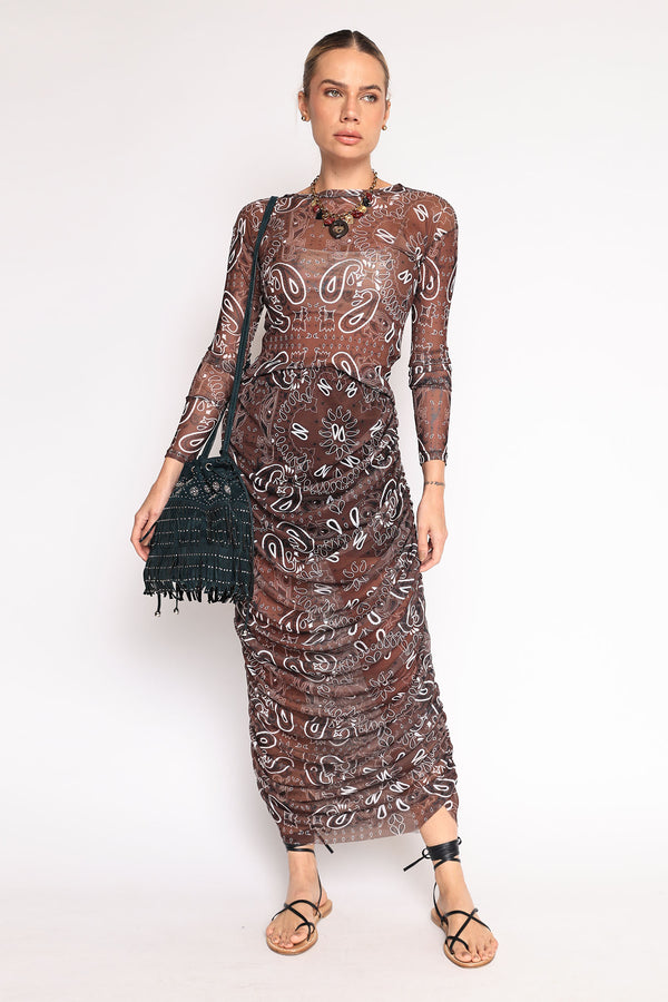 SAIA DRAPEADA TULE BANDANA