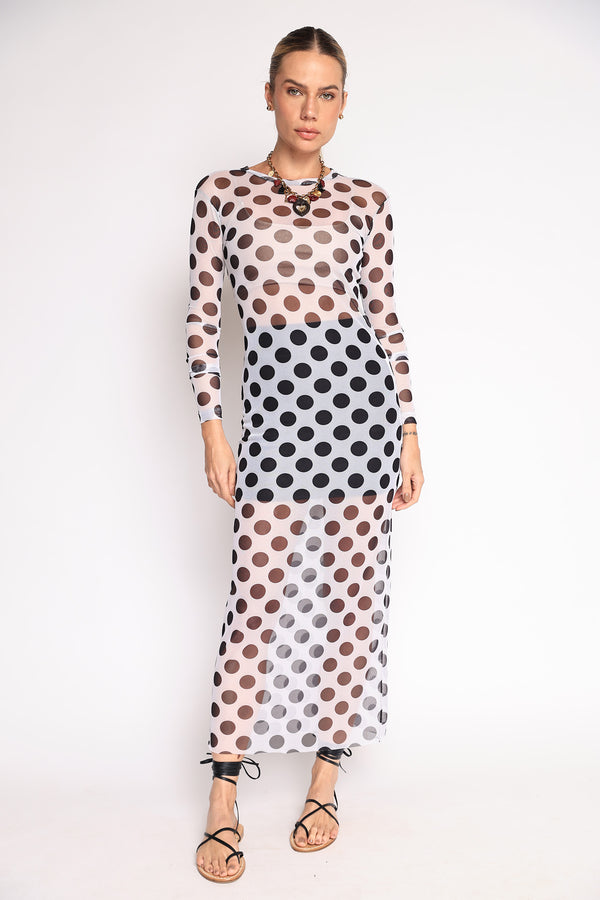 VESTIDO MANGA LONGA TULE BANDANA