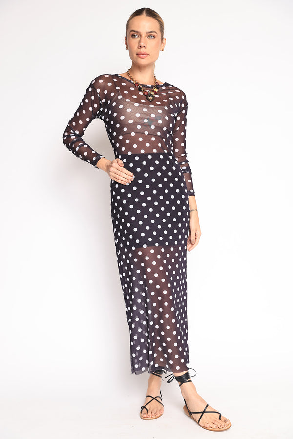 VESTIDO MANGA LONGA TULE BANDANA