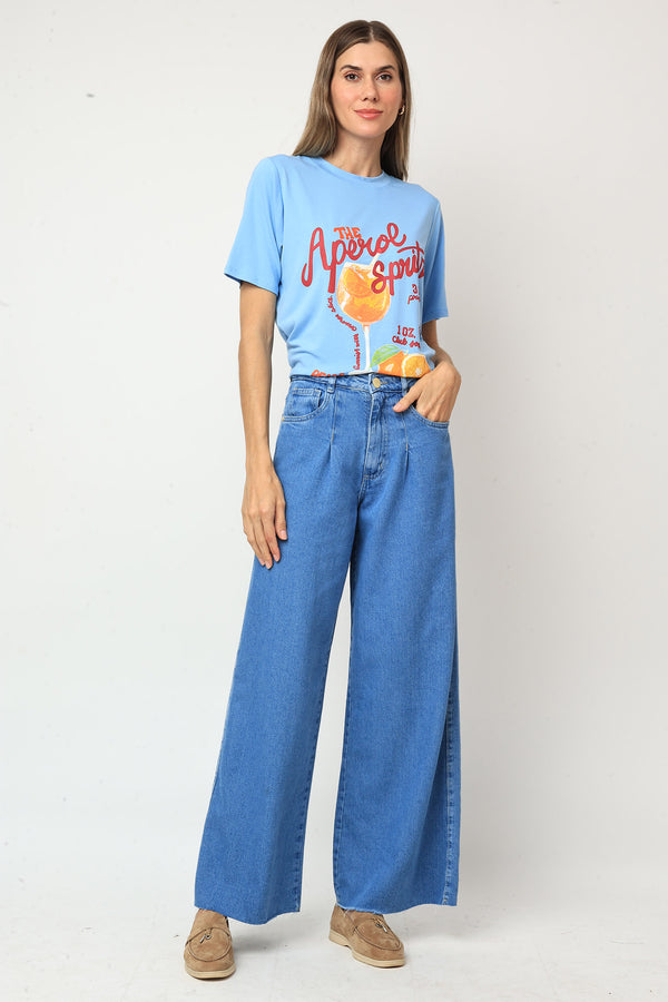 CALÇA WIDE LEG JEANS