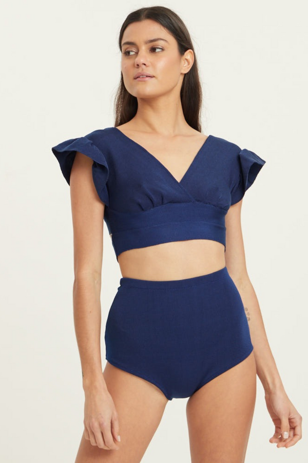 CONJ TOP/HOT FRIDA  AZUL MARINHO P
