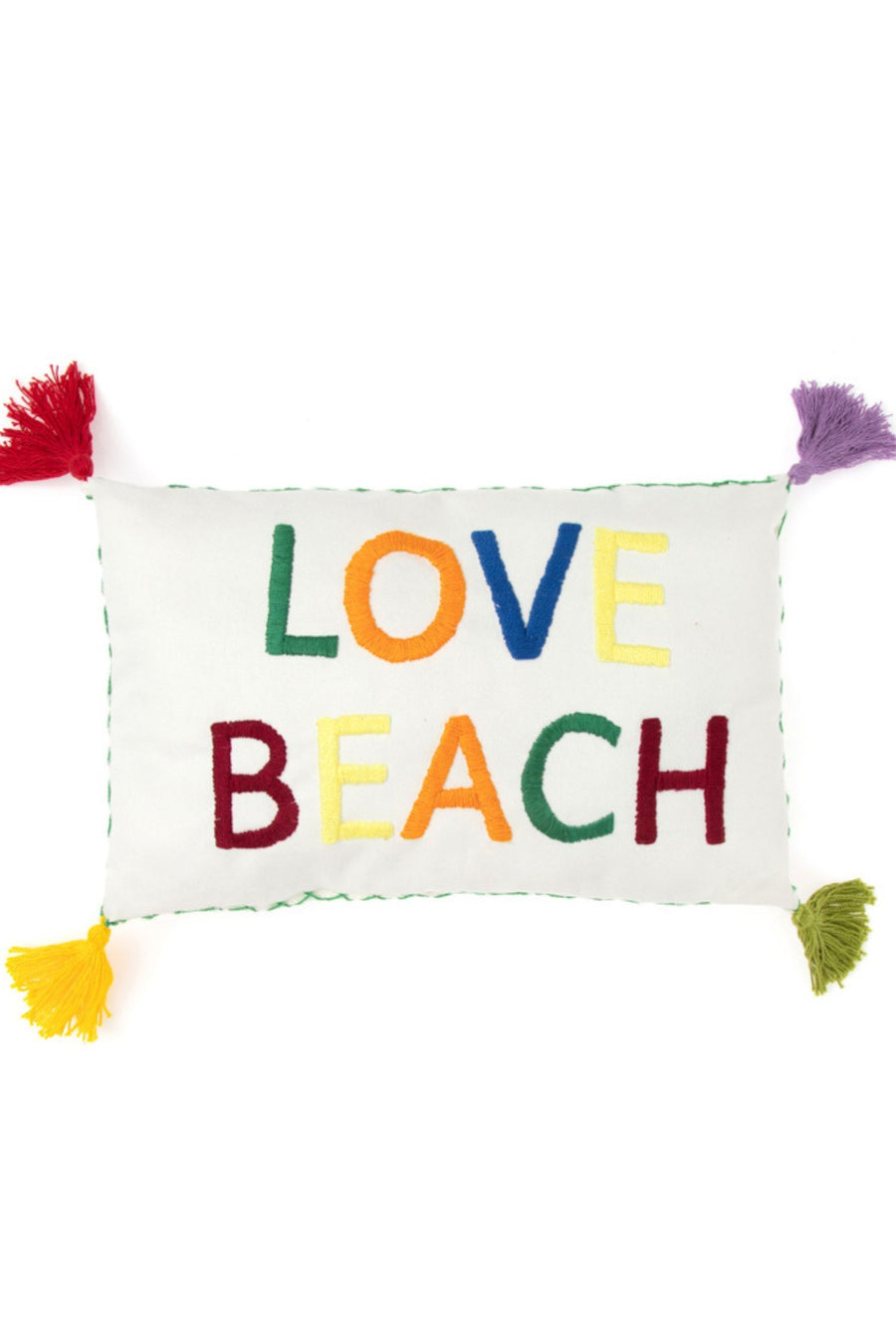ALMOFADA LOVE BEACH BRANCO/VERDE