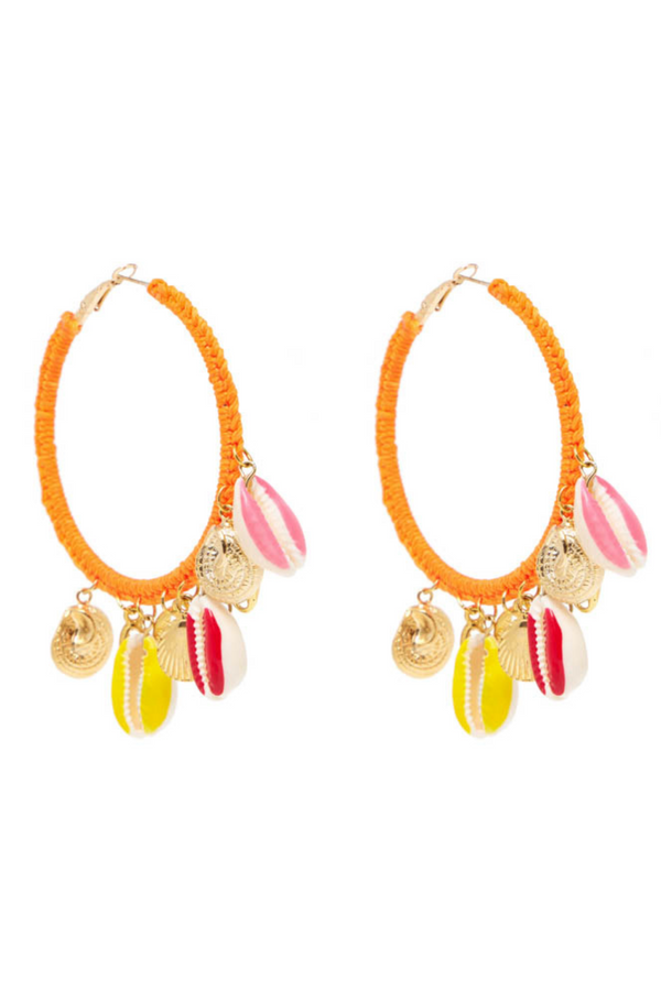 BRINCO ARGOLA MACRAME CORAL UNICO