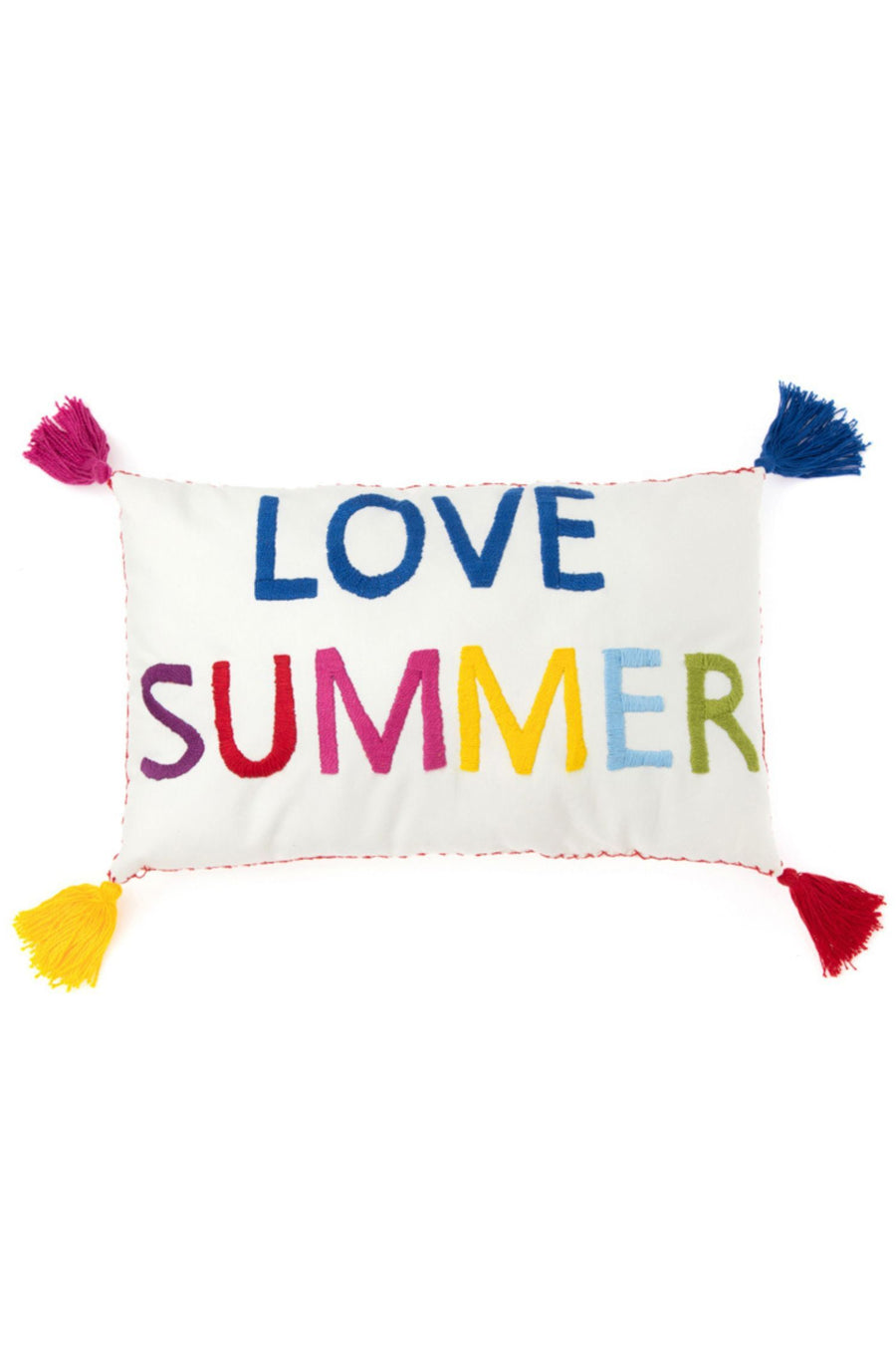 ALMOFADA LOVE SUMMER BRANCO/VERMELHO