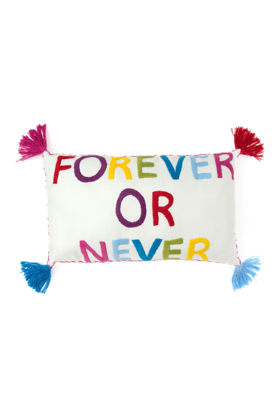 ALMOFADA FOREVER OR NEVER BRANCO /VERDE